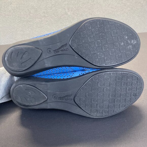 Dansko Women's Neely Perforated Leather Blue Loafers Flats Size 38,Casual - Picture 5 of 16